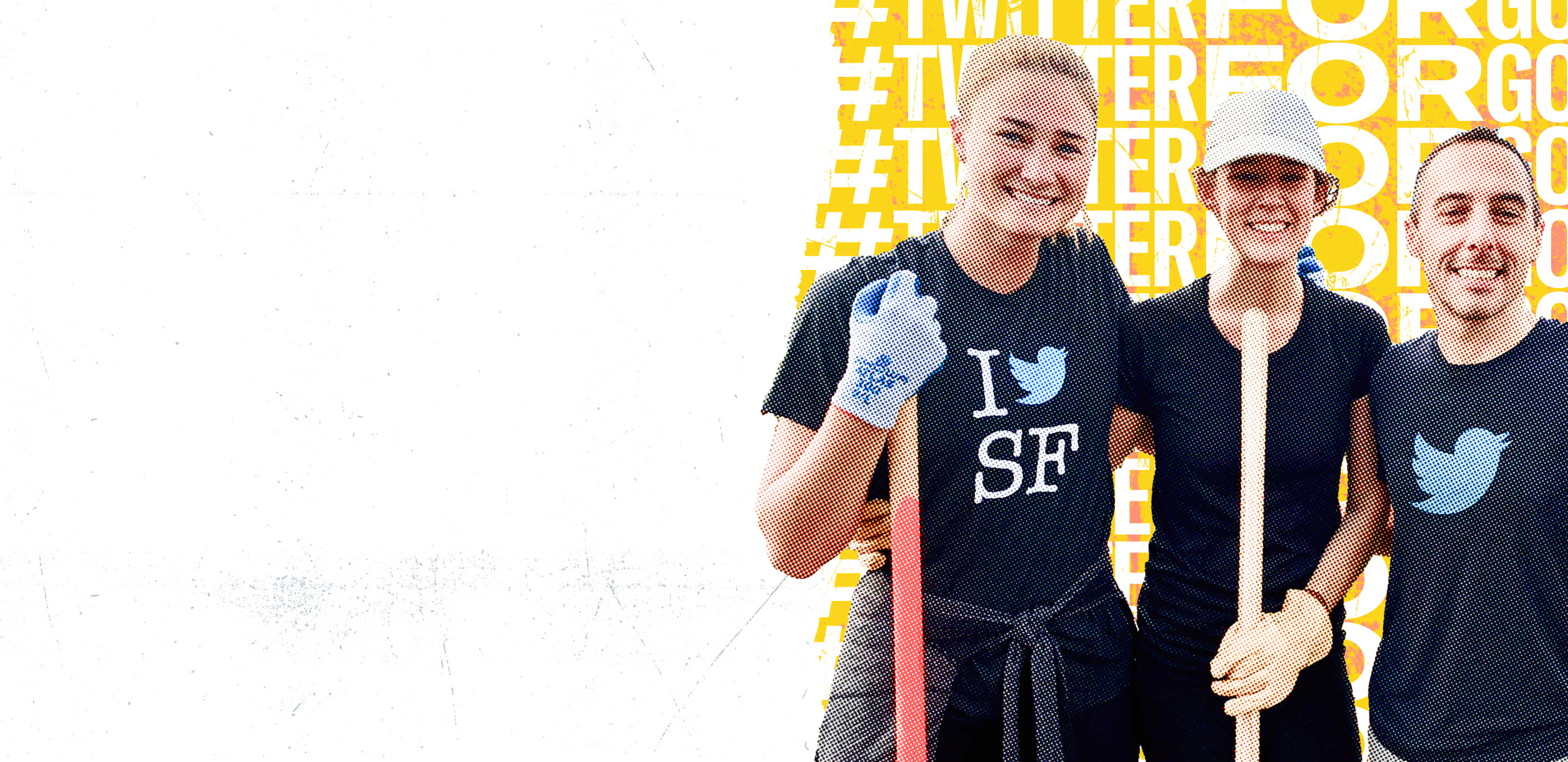 Tweeps em dia de voluntariado para o Twitter for Good
