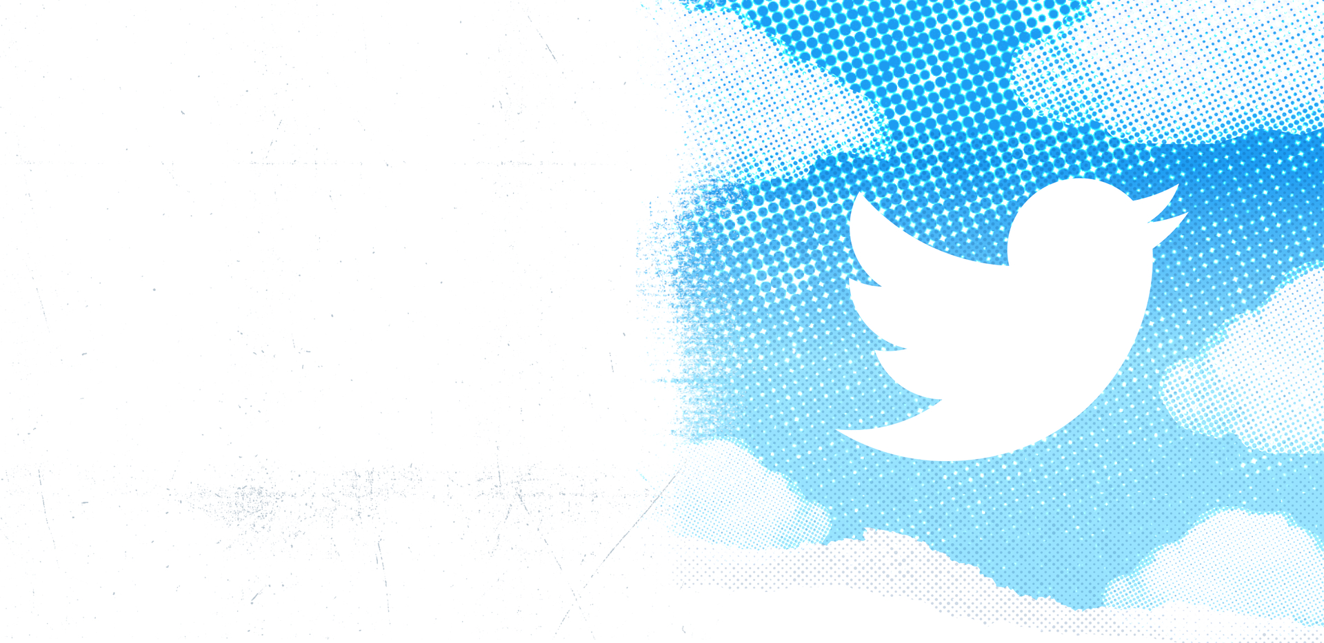 Twitter logo floating in a blue sky